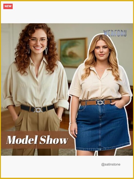 Skinny Elastic Waist Stretch Belt Faux Leather Dress Jeans main image 4